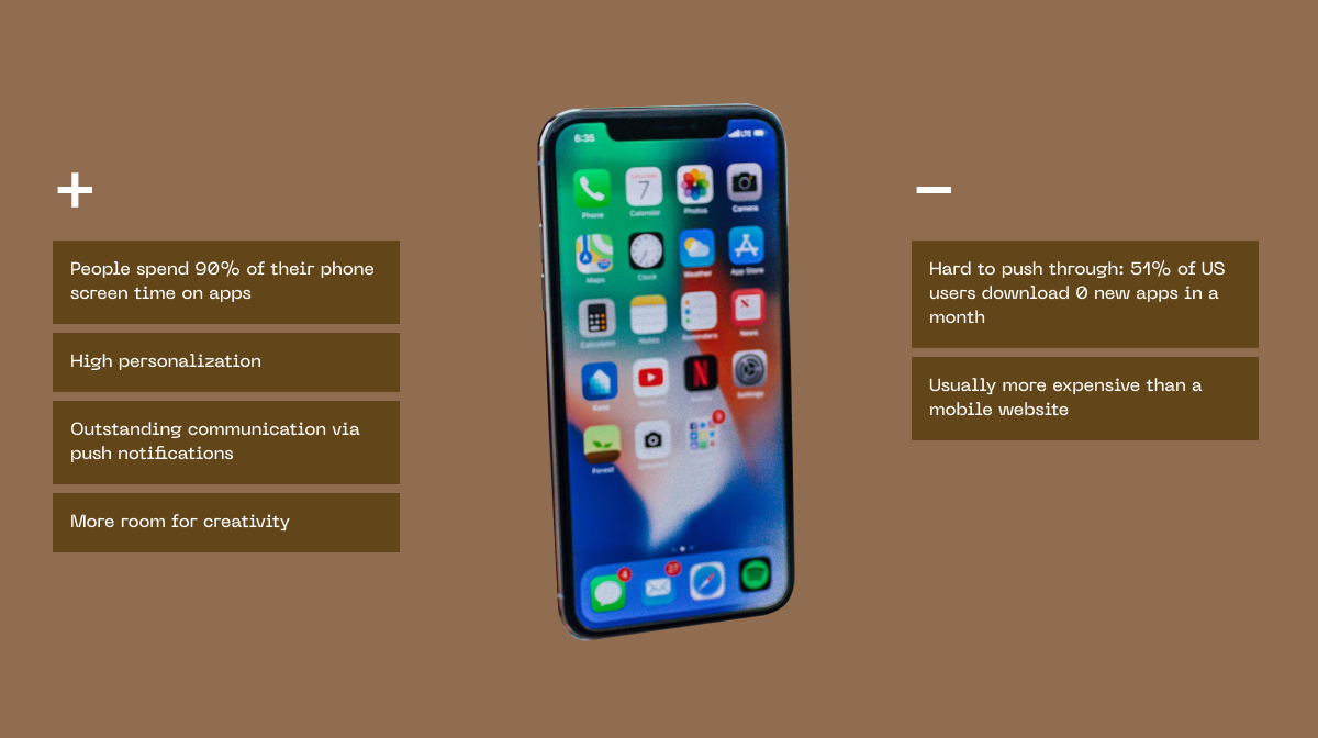 Pluses and minuses of app development