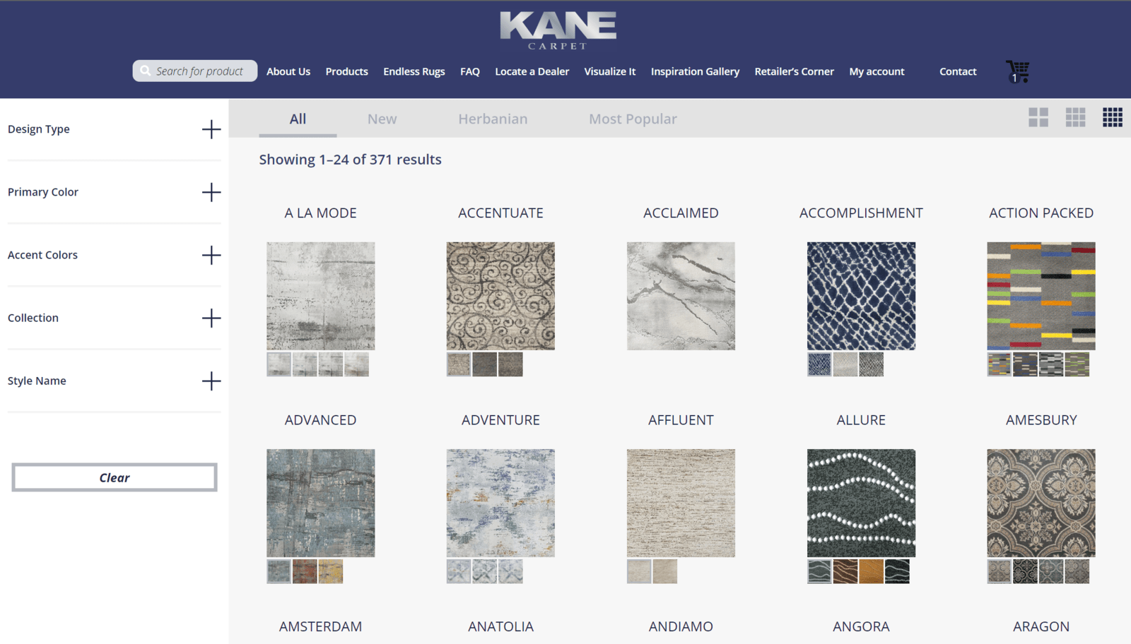 KaneCarpet - Wholesale website Project Illustration
