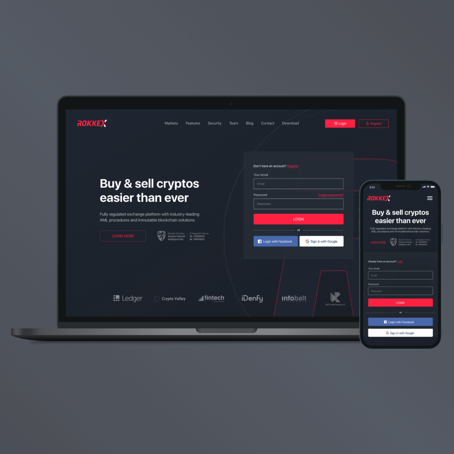 Rokkex: Cryptocurrency exchange platform